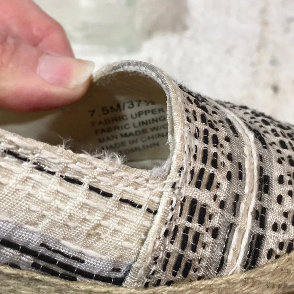 Lucky Brand linen wedge espadrilles